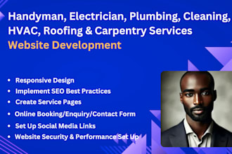 create handyman roofing plumbing cleaning electrician hvac website design