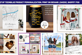 setup teeinblue, customily customall zakeke product personalizer for shopify pod