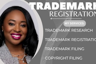 be your attorney for trademark registration and search for UK, eu, ca, de filing