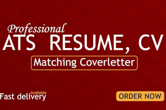 create custom professional ats CV, resume, cover letter for any career level