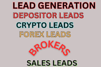 provide forex leads, crypto leads, solar leads, b2b leads, crypto marketing