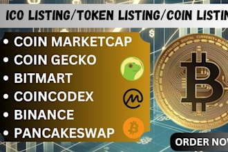 list your coin, token, ico, on coinmarketcap, coingecko, binance, ibank, mecx