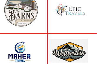 do luxury travel, vacation, agency, hotel and adventure outdoor logo design