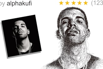 draw a cool sketch vector of your portrait