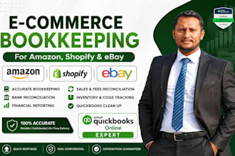do ecommerce bookkeeping for amazon, shopify and ebay