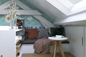 render tiny house interior, cozy minimalist decor, 2d, 3d floor plan,bedroom,spa