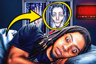 make youtube thumbnail scary, horror, eye catching