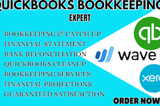 do quickbooks online setup bookkeeping bank reconciliation, xero and wave