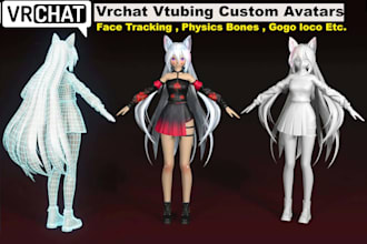 create vrchat avatar n vtuber avatar for streaming quest,pc