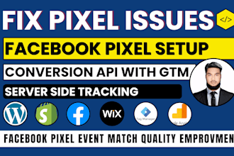 fix or setup meta pixel facebook conversion API, ga4 ecommerce tracking with GTM