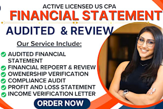 prepare and sign CPA certified financial statement, US CPA audit comfort letter