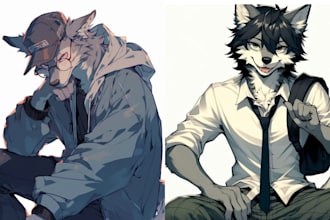 draw furry nsfw character design anime furry art fursona character art fan art
