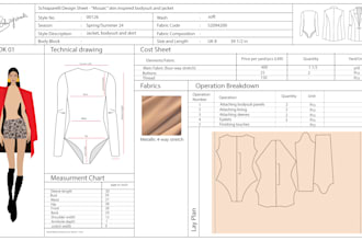 do fashion tech packs and flat drawings