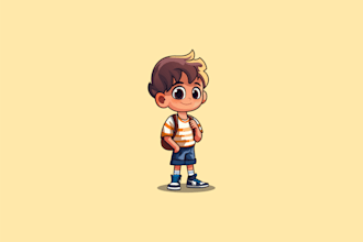 draw cute cartoon human character