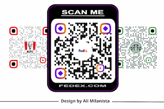 design a professional qr code with your logo and brand color