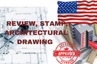 review stamp architectural engineering drawing construction plan electrical plan