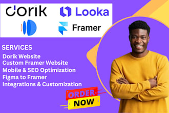design dora, dorik website figma to framer and looka website