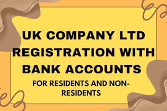 register UK ltd companies with bank accounts
