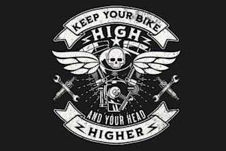 draw a vintage motorcycle for a t shirt or logo design