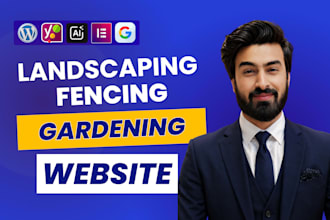 design lawn care landscaping gardening patio fencing deck tree website