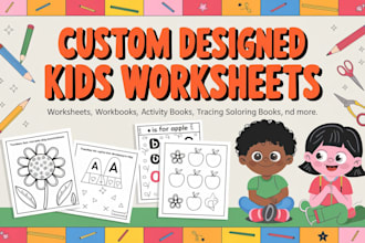 design kids worksheet, activity books