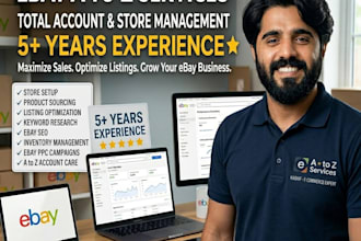 set up an ebay store, listing, dropshipping, customer support, a to z services