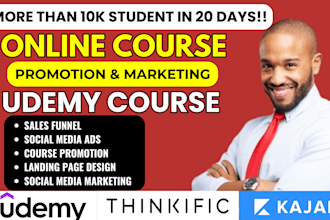 online course promotion, udemy health and fitness course marketing, sales funnel