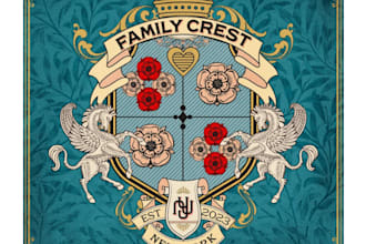create heraldically accurate coat of arms, family crest, heraldic logo
