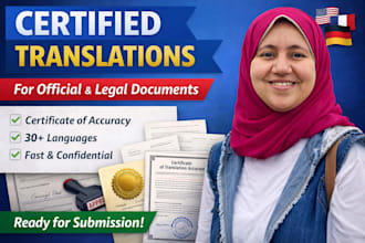 provide notarized and certified translation for legal and immigration documents