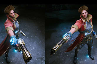 skeckup 3d game character, ue5 control rig, unity texture, glb model, metahuman