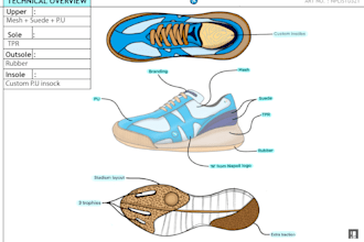 design footwear with a detailed tech pack tailored to your needs