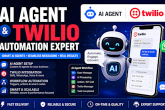 build ai agent and twilio automation with voice SMS whatsapp