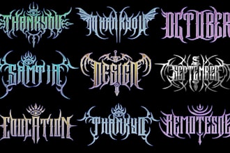 design a brutal death metal, death metal, black metal, and gore grind logo