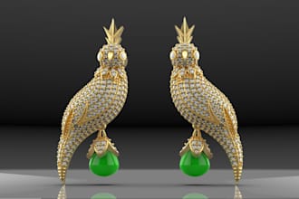 3d jewelry cad design,sculpture pendant modeling, and high quality cad rendering