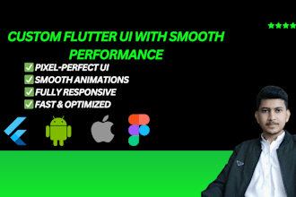 develop a professional flutter app UI UX for android and ios
