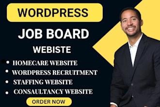 design wordpress homecare website staffing job board agency recruitment website