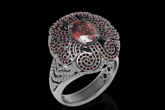 custom ring engagement,3d cad bracelet design, pendant,earring design 3d print