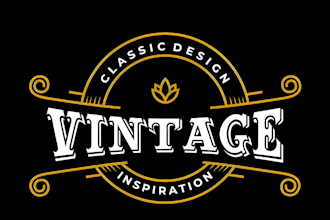 make vintage retro logo from portrait photo