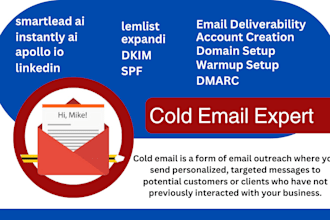 setup clay com, instantly ai, smartlead ai accounts for cold emails