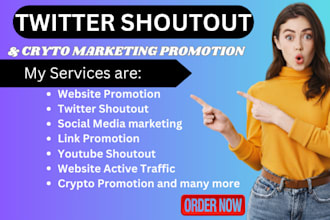 shoutout twitter website promotion share link to 80m USA UK fb ig yt crypto user