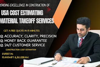 do building cost estimation, material and quantity takeoff