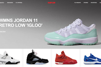 design luxury footwear shopify store kicks gym shoe sneaker store runner website