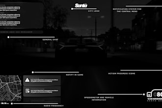 make  gta fivem UI designs for menu inventory hud and everything else