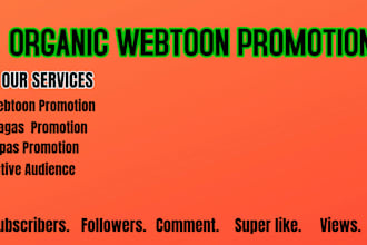 promote your webtoon, tapas, manga, webcomic, comic organically