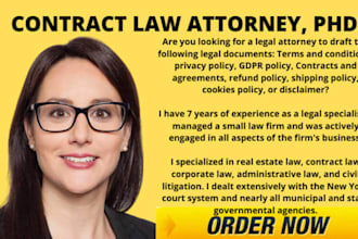 be your lawyer for legal agreements, contract, terms and conditions, mou or nda