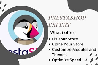 fix, clone or customize your prestashop store, modules, theme, addons speedup