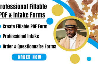 create fillable PDF forms, intake forms, and order forms