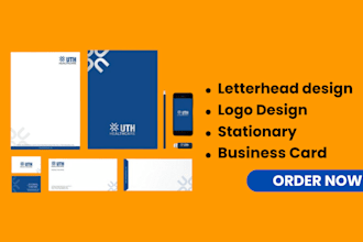 design logo letterhead business card stationary folder