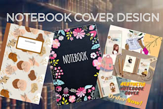 design KDP low content composition notebook  cover for amazon kdp