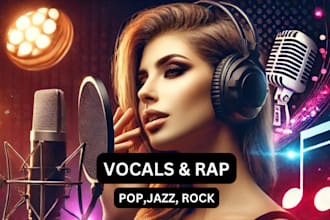 write sing vocals or do female rap to your pop rock jazz